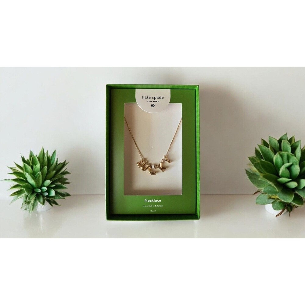 Kate Spade Gold Lucky Bubble Necklace in Green Gift Box NWT